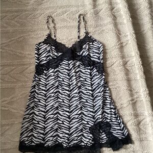 Zebra Print Lace Trim Nightie